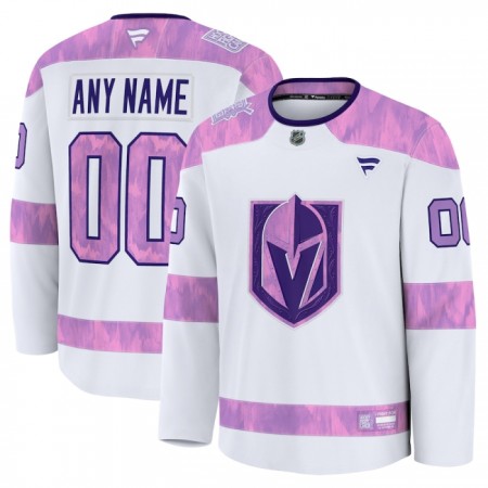 Vegas Golden Knights Dresy Personalizované Fanatics Hockey Fights Cancer Practice 2024-25 Bílý - Pánské Vegas Golden Knights Dresy Personalizované Fanatics Hockey Fights Cancer Practice 2024-25 Bílý - Pánské